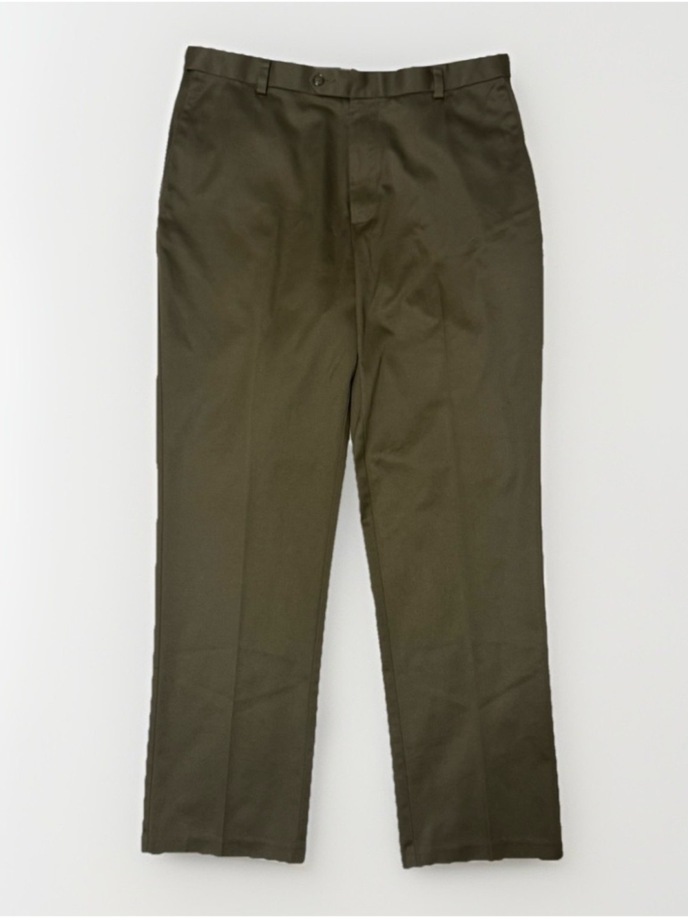 Roundtree & Yorke army green classic fit flat front slacks dress pants